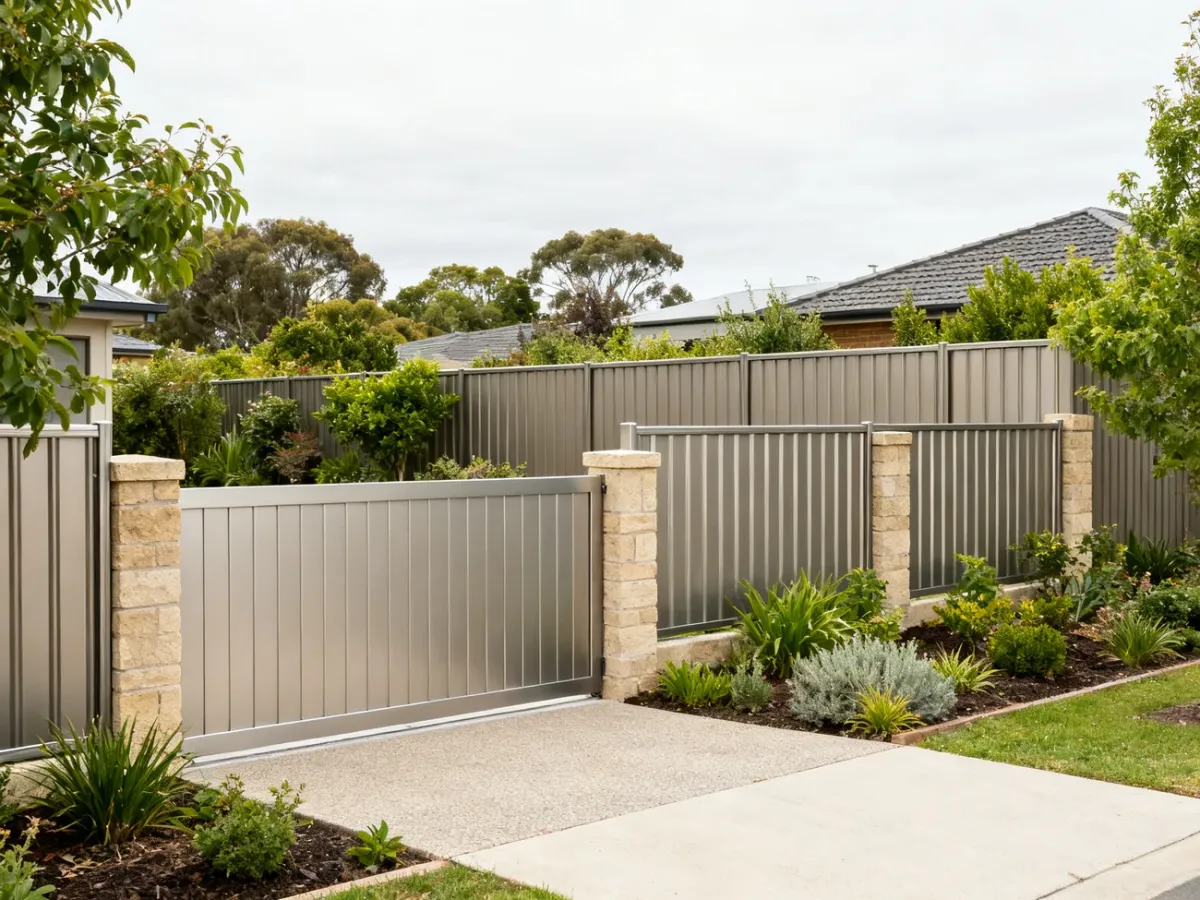 Fence with different heights for the front and private garden areas